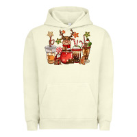 Pigment Pistachio christmas reindeer coffee Urban Hoodie - CowGirlArtShop