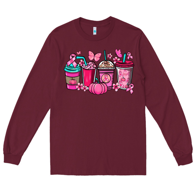 Cancer Coffee Cups Long Sleeve Tee by NancyCooperArtShop | Teevron