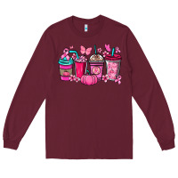 Burgundy cancer coffee cups Long Sleeve Tee - NancyCooperArtShop