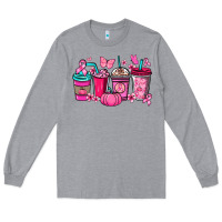 Heather Grey cancer coffee cups Long Sleeve Tee - NancyCooperArtShop