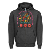 Charcoal Heather in the waiting there was jesus Zipper Hoodie - MaliasSmallBusiness