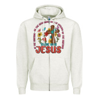 Oatmeal Heather in the waiting there was jesus Zipper Hoodie - MaliasSmallBusiness