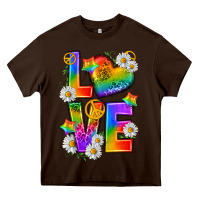 Chocolate Brown pride love Heavy Core Tee - texasbilliewilder