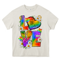 Cream pride love Heavy Core Tee - texasbilliewilder