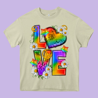 Pride Love Heavy Core Tee Designed By Texasbilliewilder