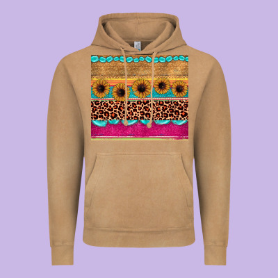 Leopard Sunflower Gemstone Vintage Hoodie Designed By Jahusdesignshop
