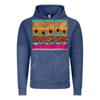 Vintage Denim leopard sunflower gemstone Vintage Hoodie - JahusDesignShop