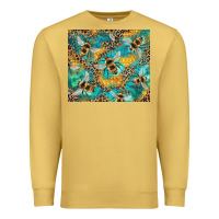 Antique Gold honeycomb and bees with leopard Premium Sweatshirt - Artiststas