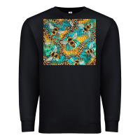 Black honeycomb and bees with leopard Premium Sweatshirt - Artiststas