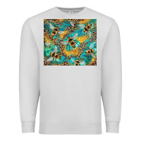 Dove Grey honeycomb and bees with leopard Premium Sweatshirt - Artiststas