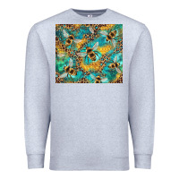 Heather Grey honeycomb and bees with leopard Premium Sweatshirt - Artiststas