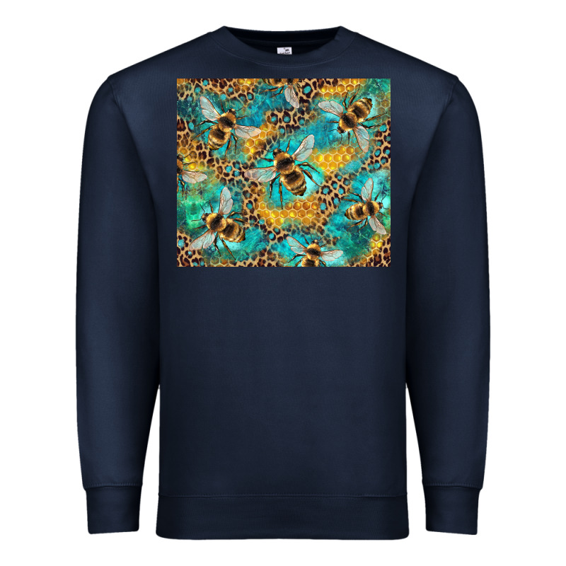 Honeycomb And Bees With Leopard Premium Sweatshirt by Artiststas | Teevron