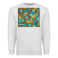 Oatmeal Heather honeycomb and bees with leopard Premium Sweatshirt - Artiststas