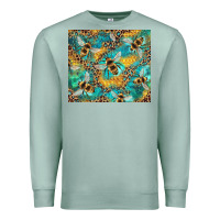 Seafoam honeycomb and bees with leopard Premium Sweatshirt - Artiststas