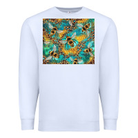 White honeycomb and bees with leopard Premium Sweatshirt - Artiststas