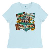 Baby Blue 90s country casette tapes Ladies Tee - texasbilliewilder