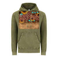 Vintage Olive leopard glitter sunflower gemstone Vintage Hoodie - JahusDesignShop