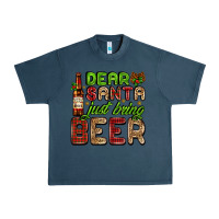 Midnight Navy dear santa just bring a beer with a beer bottle Urban Heavy Tee - AdoDesignShop