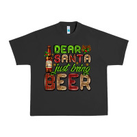 Pigment Black dear santa just bring a beer with a beer bottle Urban Heavy Tee - AdoDesignShop