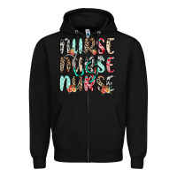 Black nurse nurse nurse Zipper Hoodie - NancyCooperArtShop