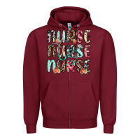 Burgundy nurse nurse nurse Zipper Hoodie - NancyCooperArtShop