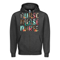 Charcoal Heather nurse nurse nurse Zipper Hoodie - NancyCooperArtShop