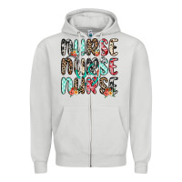 Dove Grey nurse nurse nurse Zipper Hoodie - NancyCooperArtShop