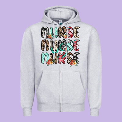 Nurse Nurse Nurse Zipper Hoodie Designed By Nancycooperartshop
