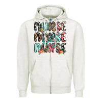 Oatmeal Heather nurse nurse nurse Zipper Hoodie - NancyCooperArtShop