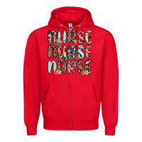 Red nurse nurse nurse Zipper Hoodie - NancyCooperArtShop