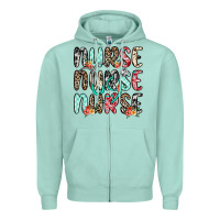 Seafoam nurse nurse nurse Zipper Hoodie - NancyCooperArtShop