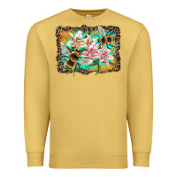 Antique Gold bees and lilies with leopard Premium Sweatshirt - Artiststas