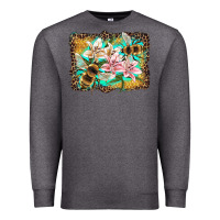 Charcoal Heather bees and lilies with leopard Premium Sweatshirt - Artiststas
