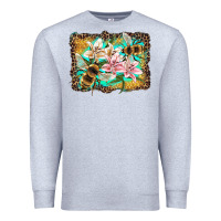 Heather Grey bees and lilies with leopard Premium Sweatshirt - Artiststas