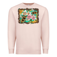 Pale Pink bees and lilies with leopard Premium Sweatshirt - Artiststas