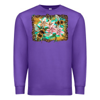 Purple bees and lilies with leopard Premium Sweatshirt - Artiststas