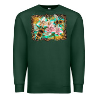 Sports Green bees and lilies with leopard Premium Sweatshirt - Artiststas