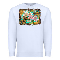 White bees and lilies with leopard Premium Sweatshirt - Artiststas