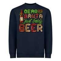 Navy dear santa just bring a beer with a beer bottle Heavyweight Sweatshirt - AdoDesignShop