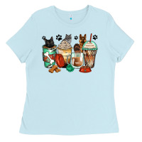 German Shepherd Black And Grey Cat Coffee Cups Ladies Tee | Teevron