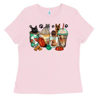 Bubblegum Pink german shepherd black and grey cat coffee cups Ladies Tee - Zillion Design Studio