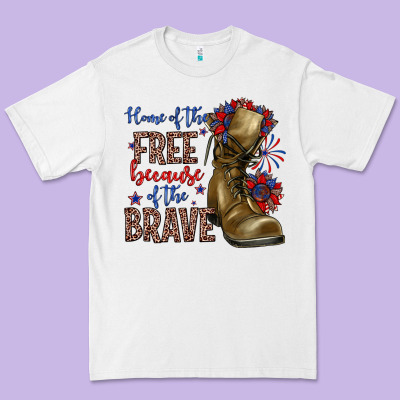 Home Of The Free Because Of The Brave Premium Tee Designed By Zillion Design Studio