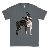 Charcoal Heather Boston Terrier Classic Tee - LillyAllenDesigns