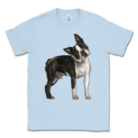 Dusty Blue Boston Terrier Classic Tee - LillyAllenDesigns