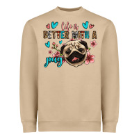 Mushroom life is better with a pug Heavyweight Sweatshirt - Jasminsmagicworld
