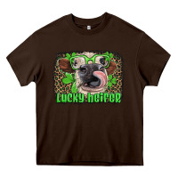Chocolate Brown lucky heifer with glasses st patricks Heavy Core Tee - Artiststas