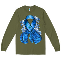 Army Green blueribbon with boxing gloves Long Sleeve Tee - NancyCooperArtShop