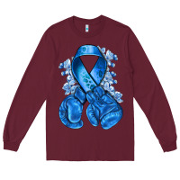 Burgundy blueribbon with boxing gloves Long Sleeve Tee - NancyCooperArtShop