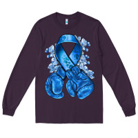 Plum blueribbon with boxing gloves Long Sleeve Tee - NancyCooperArtShop