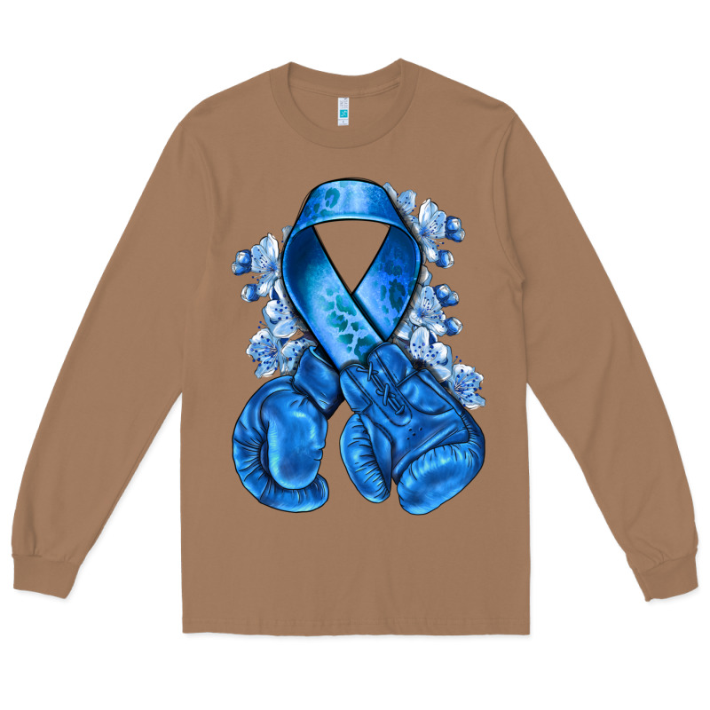 Blueribbon With Boxing Gloves Long Sleeve Tee by NancyCooperArtShop | Teevron